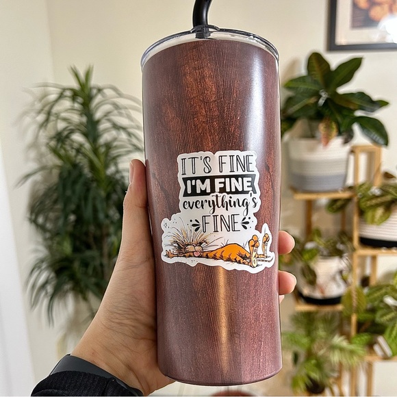 It's Fine, I'm Fine, Everything is Fine sticker, Funny Sticker, Cat Sticker - Picture 3 of 4